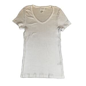 Michael Stars for Anthropology Top Woman XS/S White VNeck Nylon Cotton Blend USA